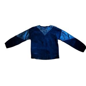 Giorgio Mobiani Leather and Suede Long Sleeve Shirt Size 38 Bikercore Vtg